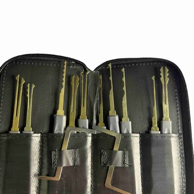 Grey Hand Practice Padlock Set Steel Lock Pick Sets 24Pcs XQ Goso