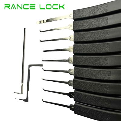 Stainless Steel Practice Padlock Set 9pcs Lock Opener Set Black